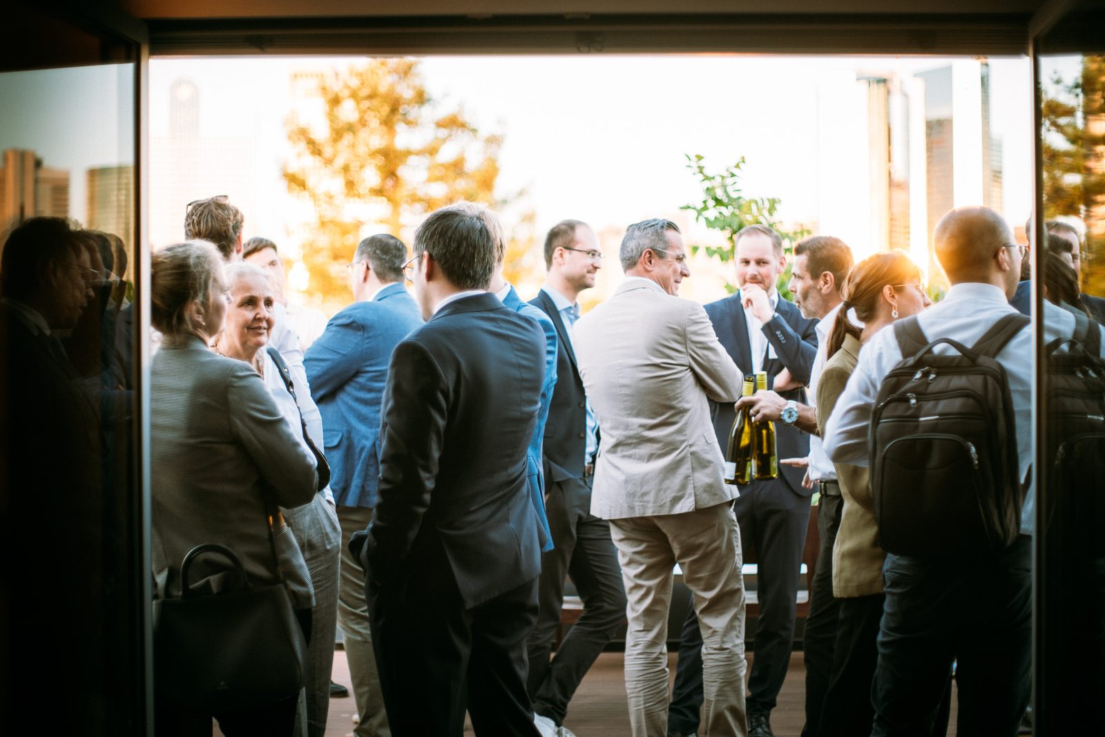 Compliance experts discussing regulation at Hogan Lovells in Frankfurt
