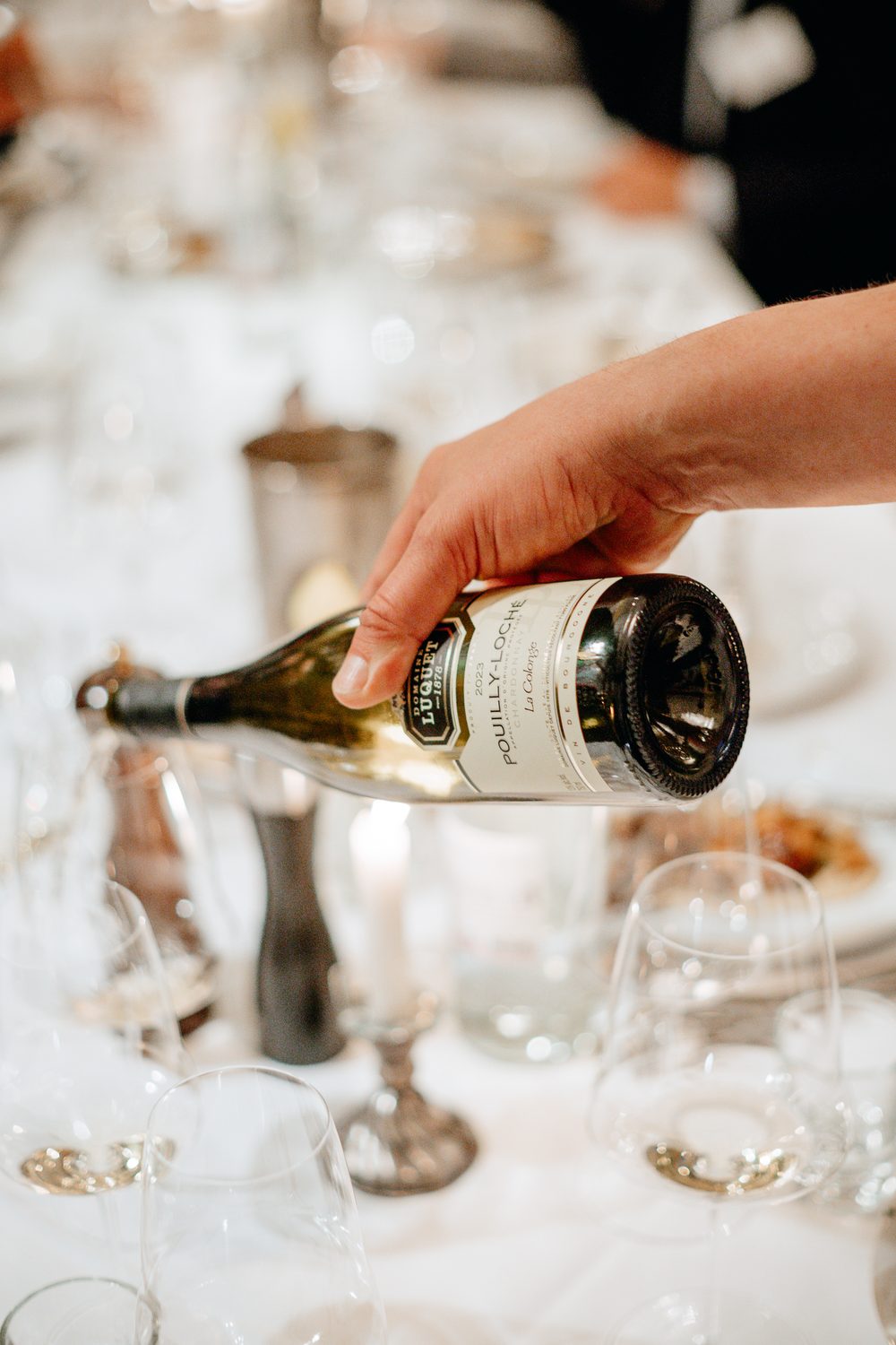 Sommelier explaining wine tasting details