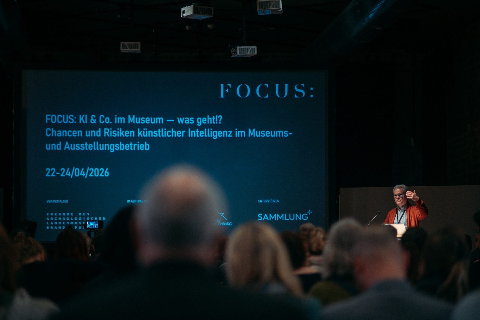 Exhibition presentations in the central hall of Archaeological Landesmuseum Brandenburg